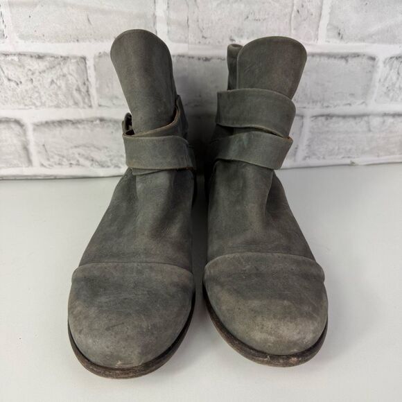 P. Monjo Lexi Ankle Boots EUR 38 Womens Size 7.5 Gray Suede Leather Pull on - Picture 2 of 9